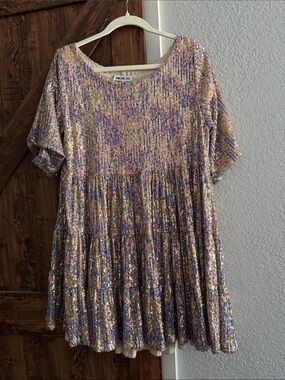 Amazing Lace Multicolor Sequin Tiered Dress